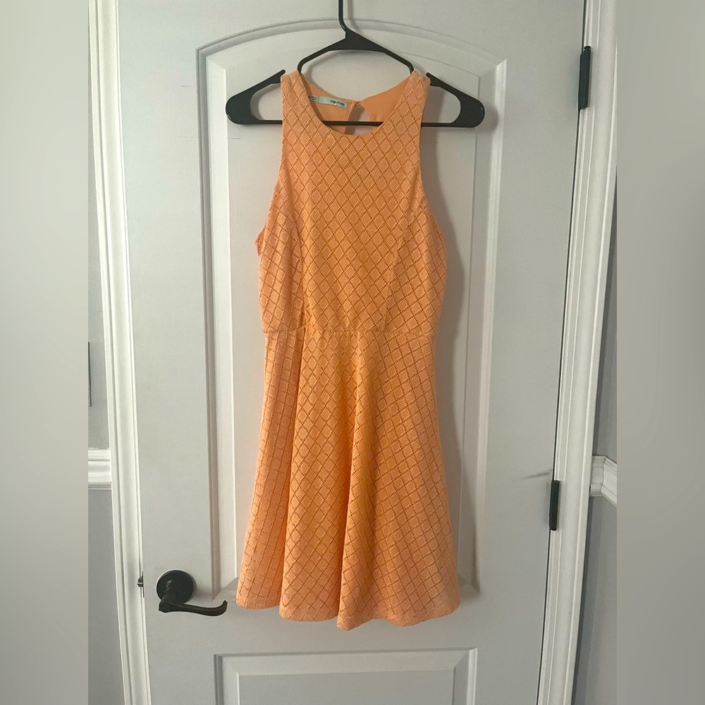 Skater, cream orange dress from Maurice’s.